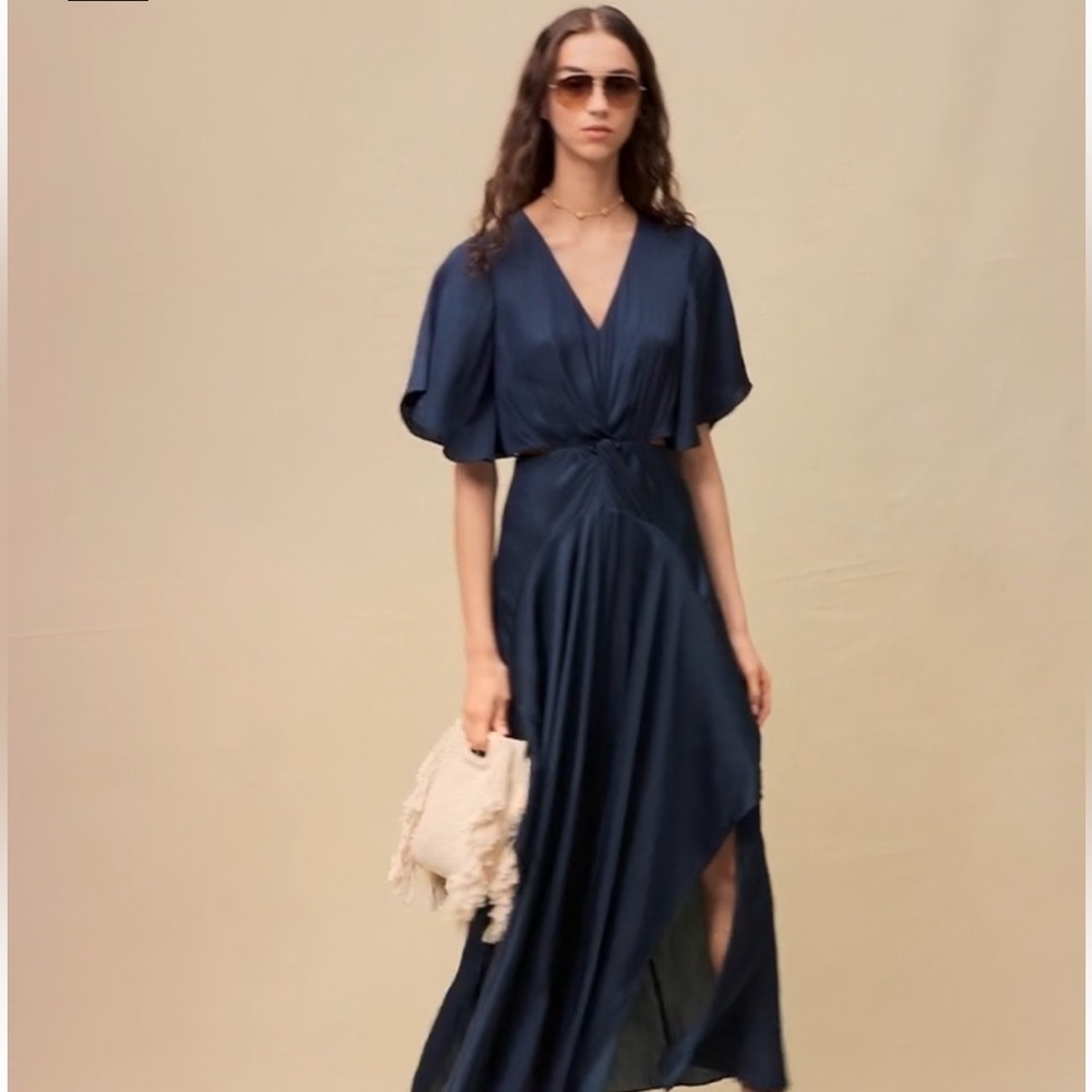 Maje FLOWING SATIN SCARF DRESS - Picture 5 of 15